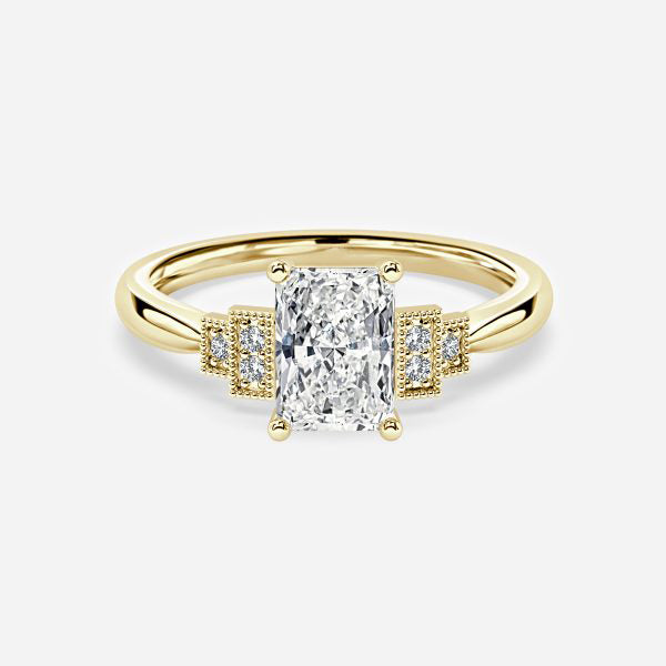 Isley Radiant Three Stone Moissanite Engagement Ring