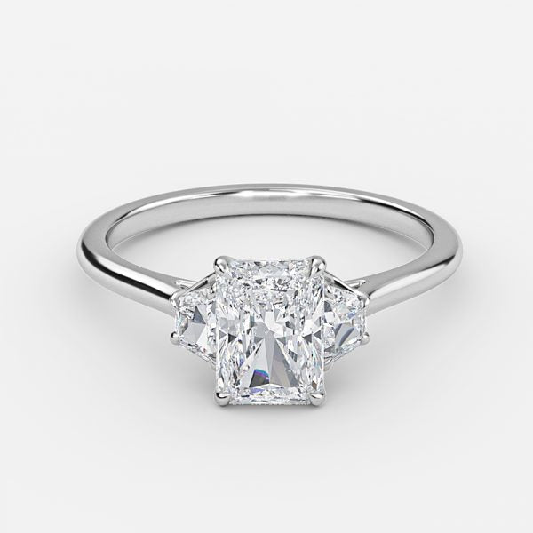 Rain Radiant Three Stone Moissanite Engagement Ring