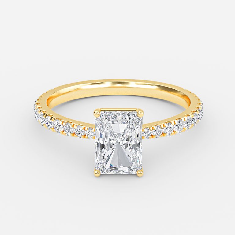 Eira Radiant Diamond Band Moissanite Engagement Ring