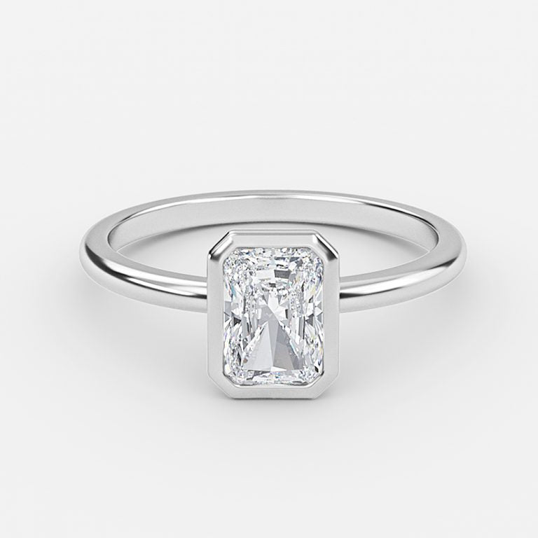 Alina Radiant Bezel Moissanite Engagement Ring