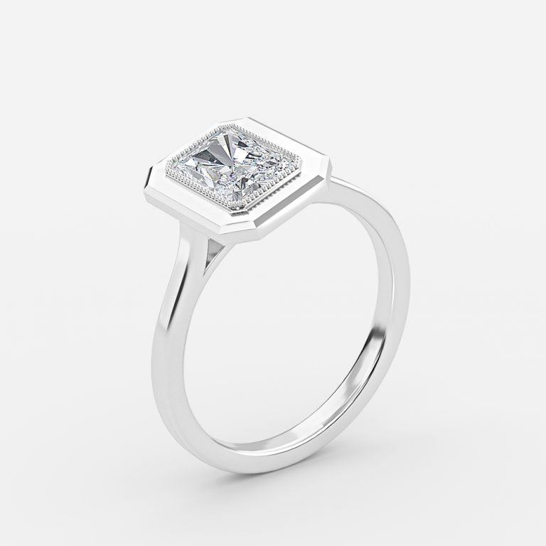 Amelie Radiant Bezel Moissanite Engagement Ring