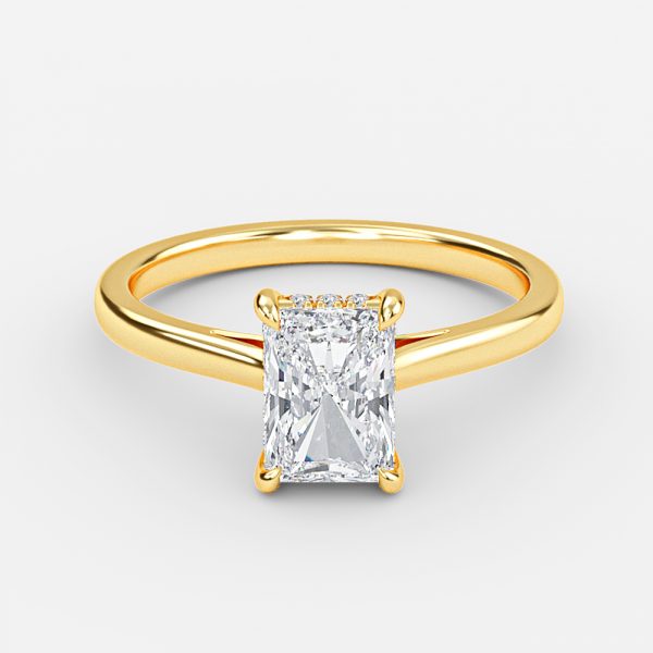 Jessalyn Radiant Hidden Halo Moissanite Engagement Ring