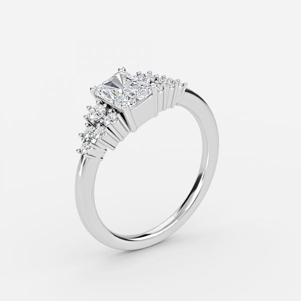 Kassidy Radiant Cluster Moissanite Engagement Ring