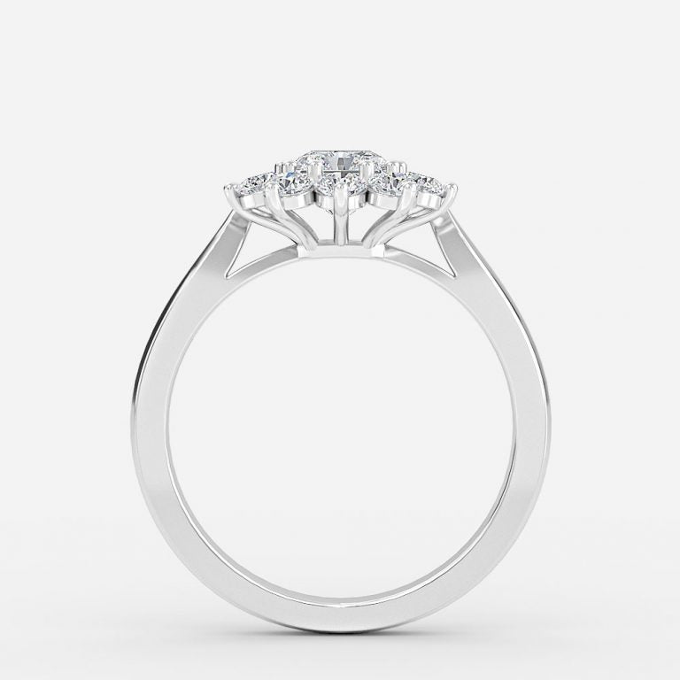 Odessa Radiant Cluster Moissanite Engagement Ring