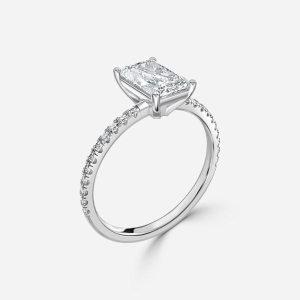 Maeve Radiant Diamond Band Moissanite Engagement Ring