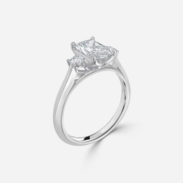 Myra Radiant Three Stone Moissanite Engagement Ring