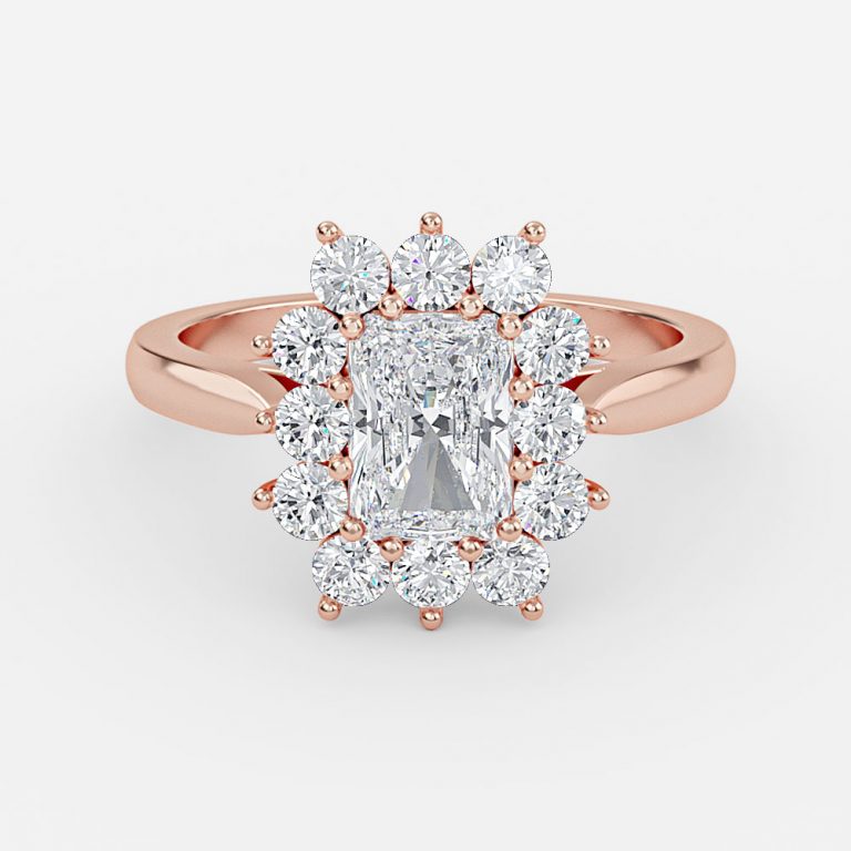 Odessa Radiant Cluster Moissanite Engagement Ring