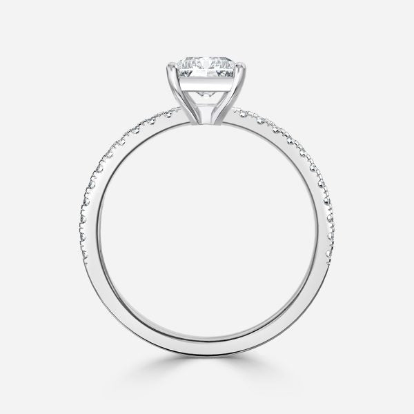 Maeve Radiant Diamond Band Moissanite Engagement Ring