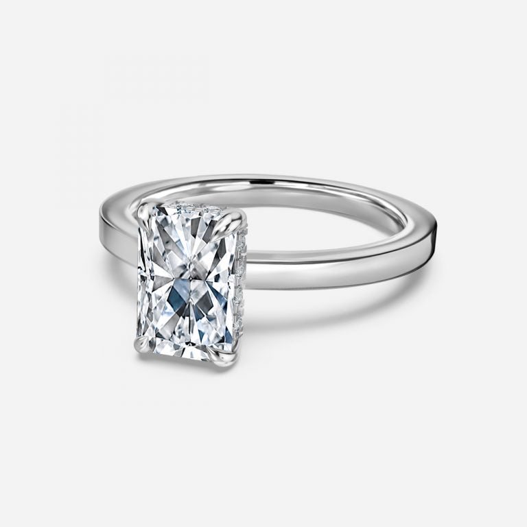 Edeline Radiant Hidden Halo Moissanite Engagement Ring