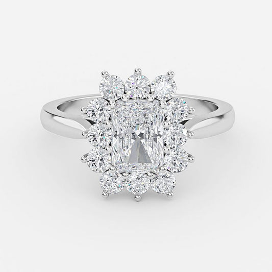 Odessa Radiant Cluster Moissanite Engagement Ring