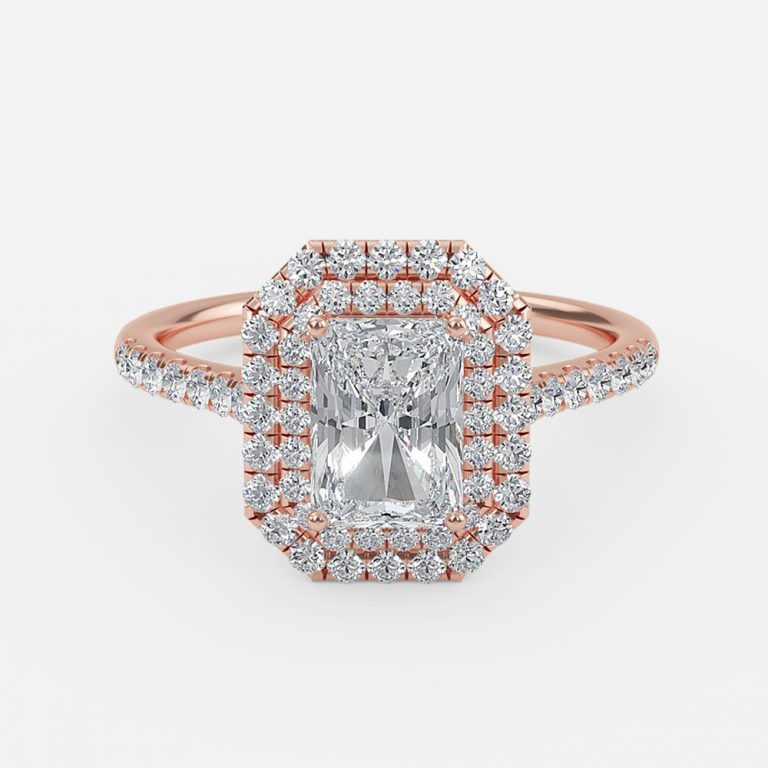 Linnea Radiant Halo Moissanite Engagement Ring