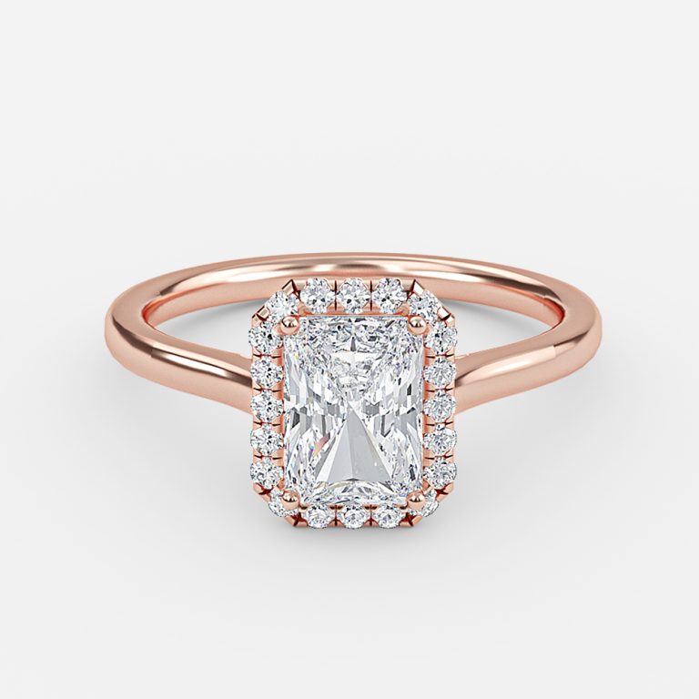 Louisa Radiant Halo Moissanite Engagement Ring