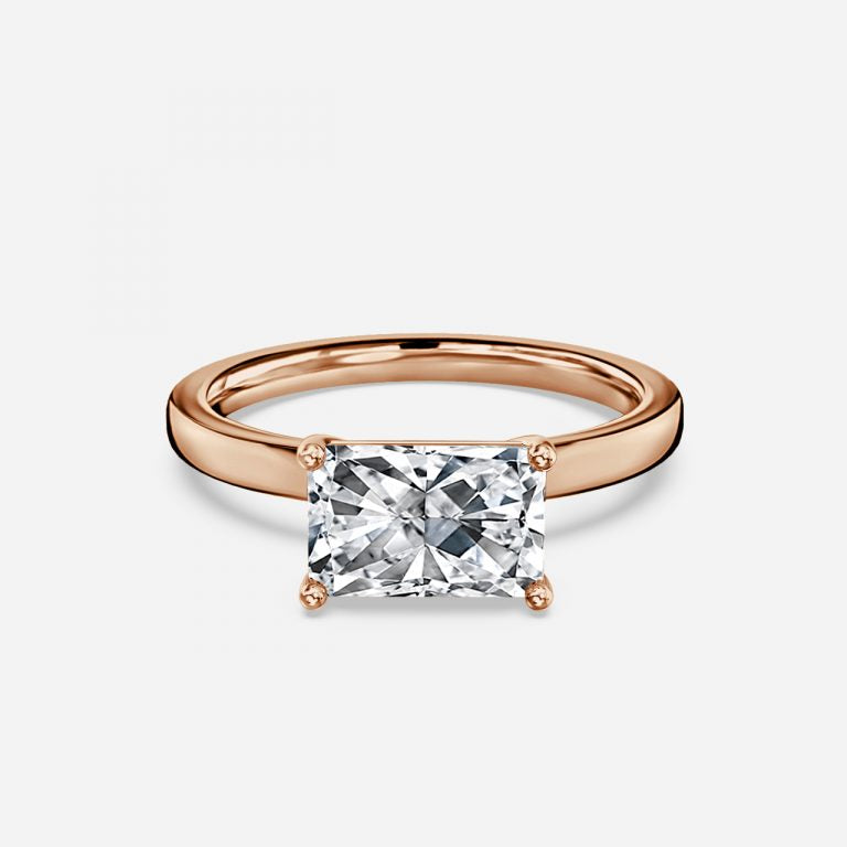 Evora Radiant Solitaire Moissanite Engagement Ring