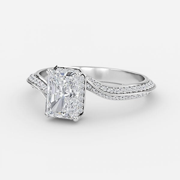 Bellatrix Radiant Hidden Halo Moissanite Engagement Ring