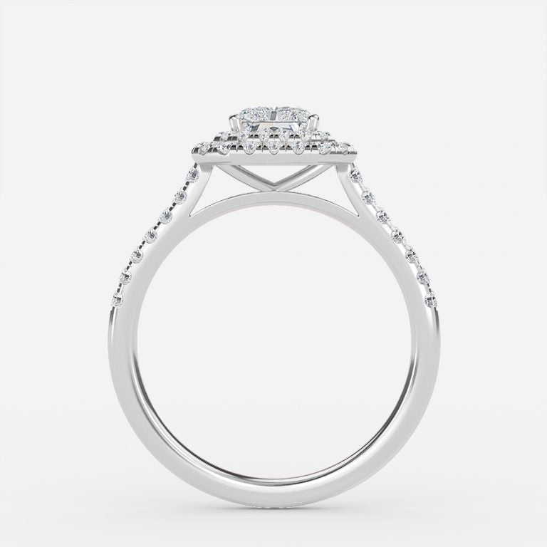 Linnea Radiant Halo Moissanite Engagement Ring