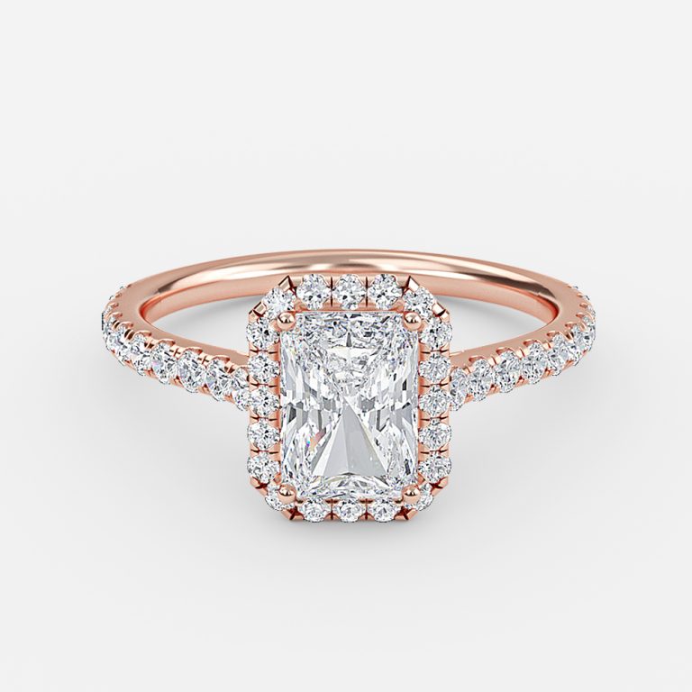 Joliette Radiant Halo Moissanite Engagement Ring