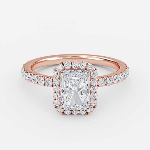 Lucia Radiant Halo Moissanite Engagement Ring