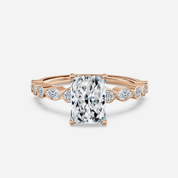 Pailin Radiant Unique Moissanite Engagement Ring