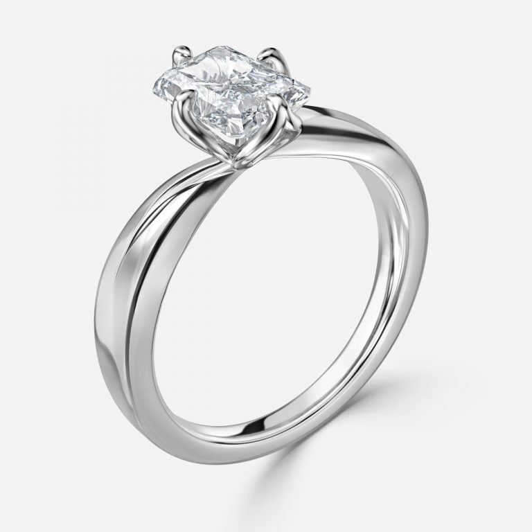 Noelle Radiant Solitaire Moissanite Engagement Ring