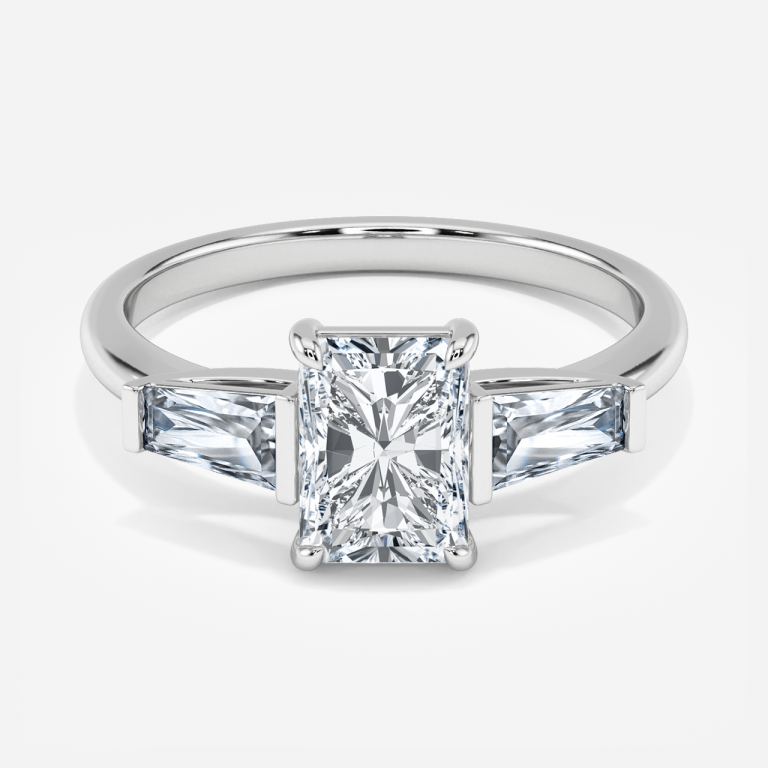 Jara Radiant Three Stone Moissanite Engagement Ring