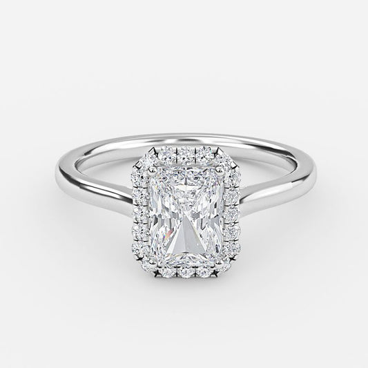 Louisa Radiant Halo Moissanite Engagement Ring