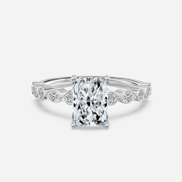 Pailin Radiant Unique Moissanite Engagement Ring