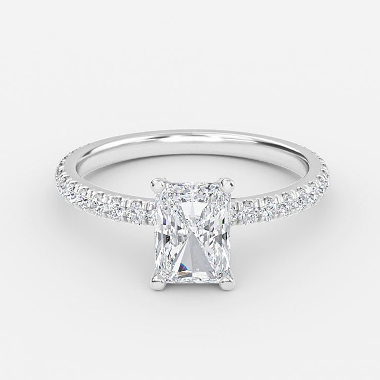 Rosalba Radiant Hidden Halo Moissanite Engagement Ring