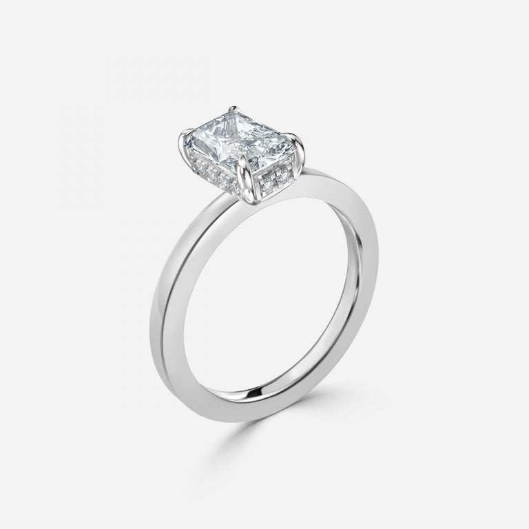 Edeline Radiant Hidden Halo Moissanite Engagement Ring