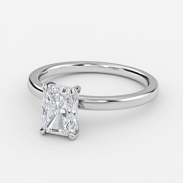 Idra Radiant Hidden Halo Moissanite Engagement Ring