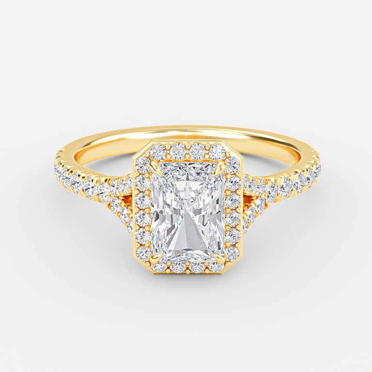 Dove Radiant Halo Moissanite Engagement Ring