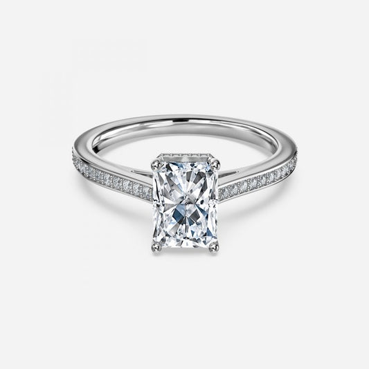 Inez Radiant Hidden Halo Moissanite Engagement Ring