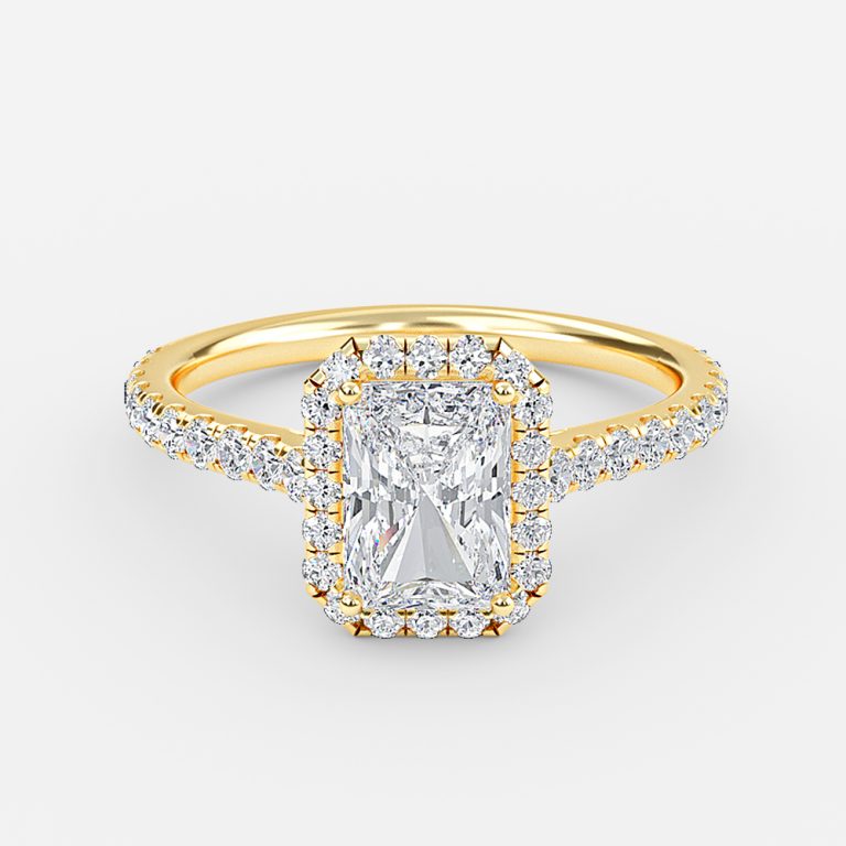 Joliette Radiant Halo Moissanite Engagement Ring