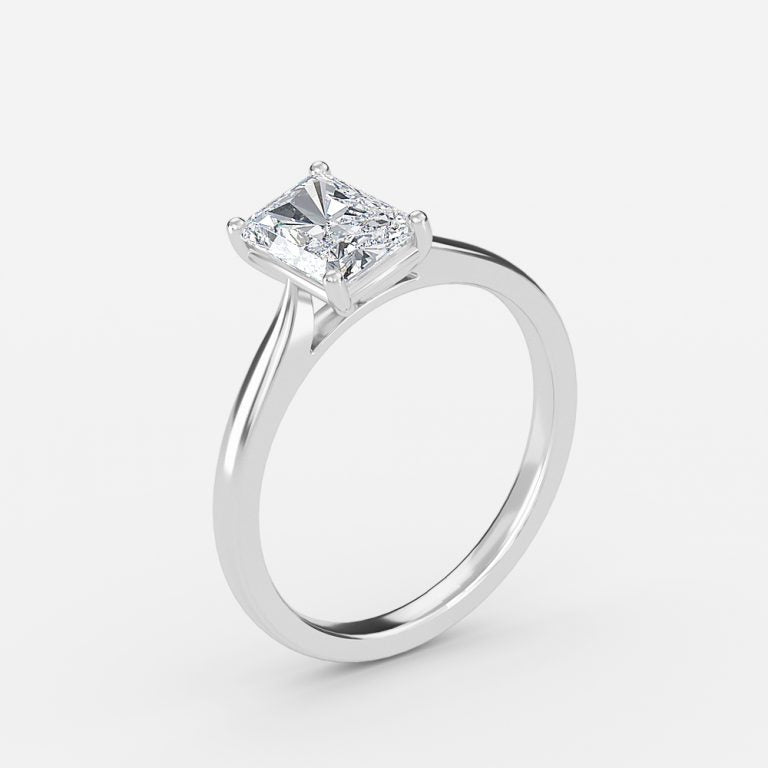 Simone Radiant Solitaire Moissanite Engagement Ring