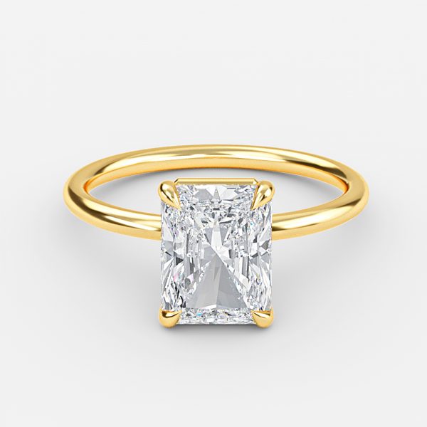 Alara Radiant Solitaire Moissanite Engagement Ring