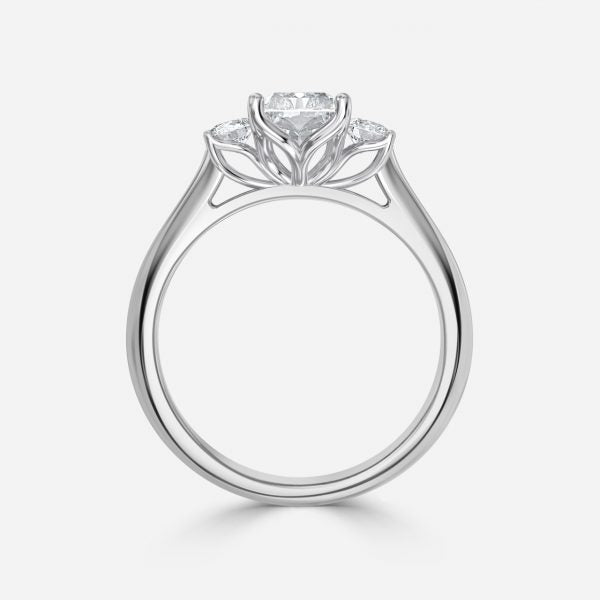 Myra Radiant Three Stone Moissanite Engagement Ring