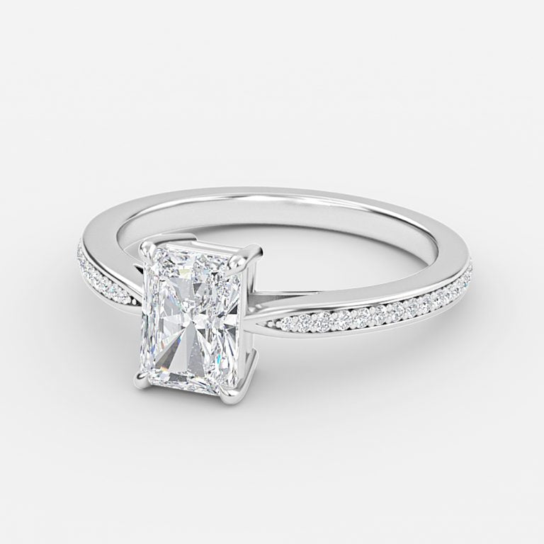 Isolde Radiant Diamond Band Moissanite Engagement Ring