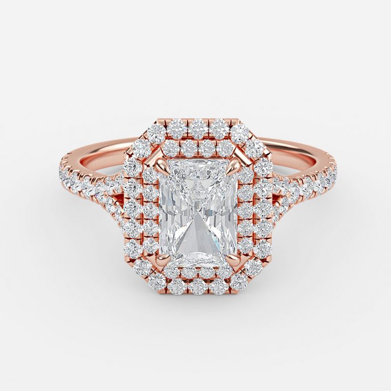 Afton Radiant Halo Moissanite Engagement Ring