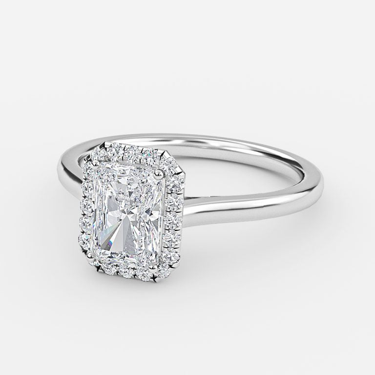 Louisa Radiant Halo Moissanite Engagement Ring