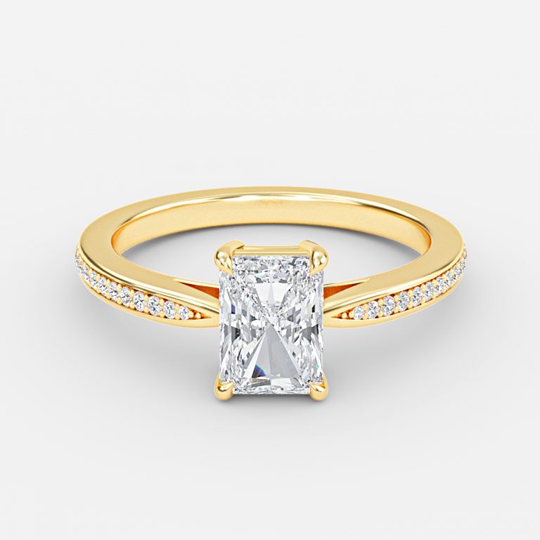 Isolde Radiant Diamond Band Moissanite Engagement Ring