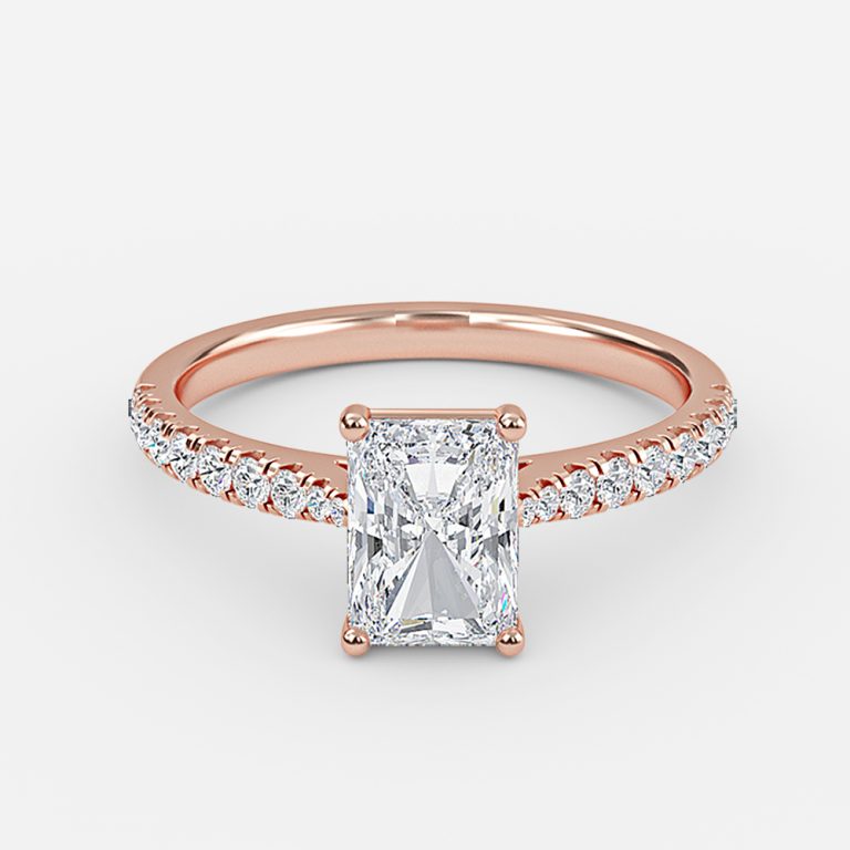 Bellamy Radiant Diamond Band Moissanite Engagement Ring