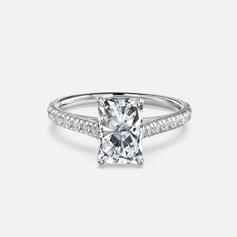 Clio Radiant Diamond Band Moissanite Engagement Ring