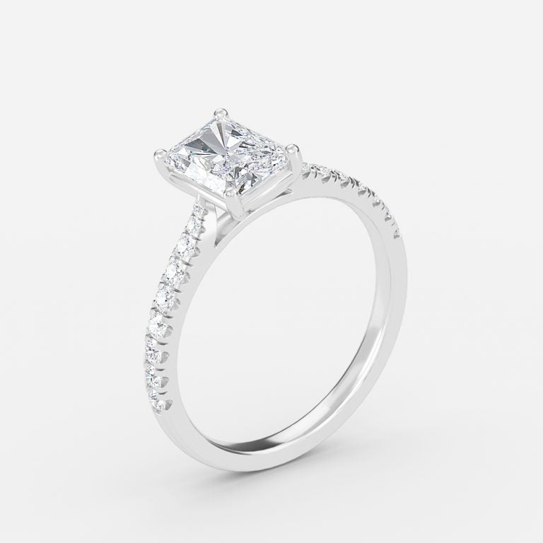 Bellamy Radiant Diamond Band Moissanite Engagement Ring