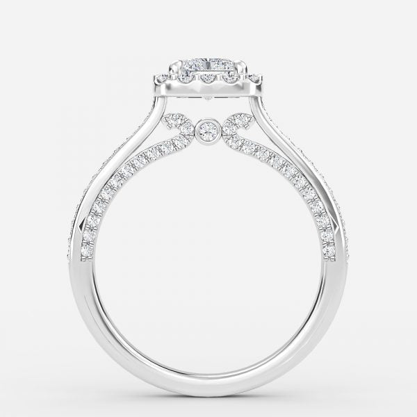 Clementine Radiant Halo Moissanite Engagement Ring