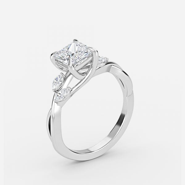 Calista Princess Unique Moissanite Engagement Ring