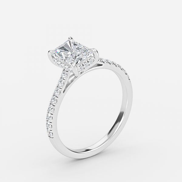 Zanna Radiant Hidden Halo Moissanite Engagement Ring