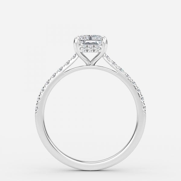 Zanna Radiant Hidden Halo Moissanite Engagement Ring