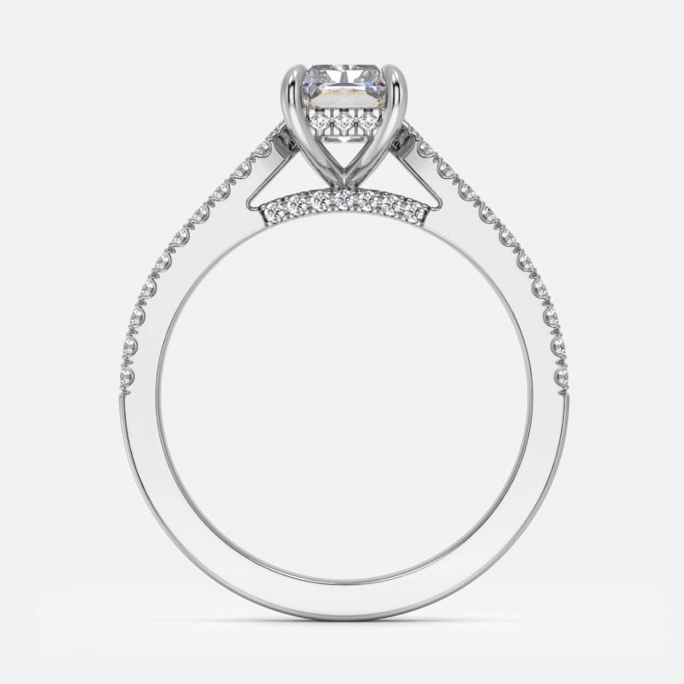 Yvette Radiant Hidden Halo Moissanite Engagement Ring