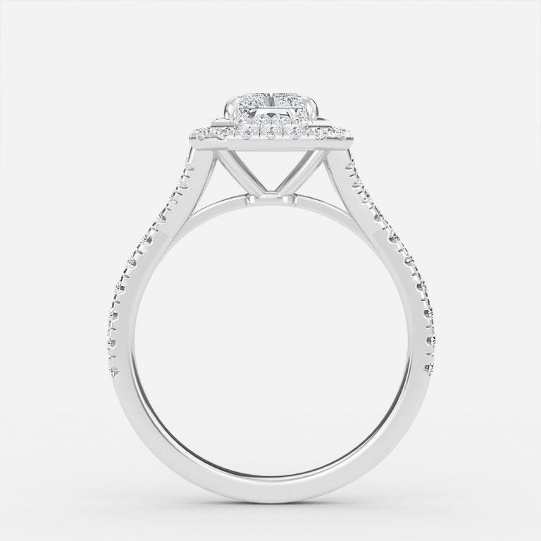 Afton Radiant Halo Moissanite Engagement Ring