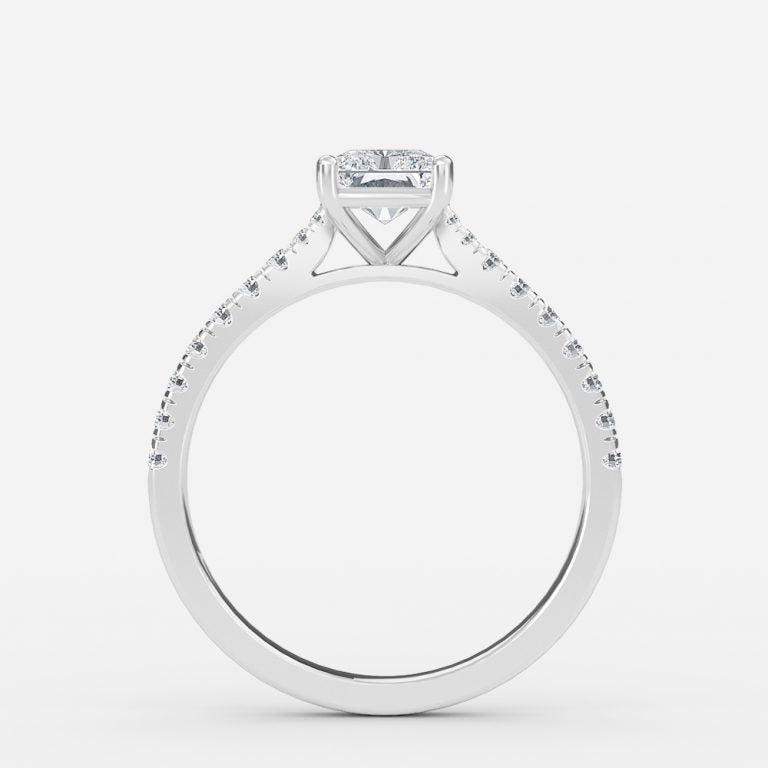 Bellamy Radiant Diamond Band Moissanite Engagement Ring