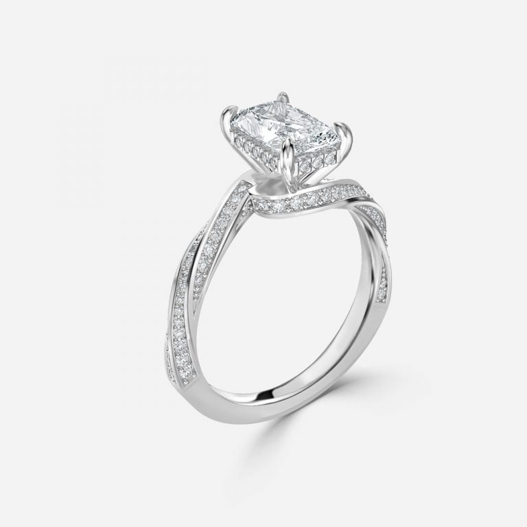 Weston Radiant Hidden Halo Moissanite Engagement Ring